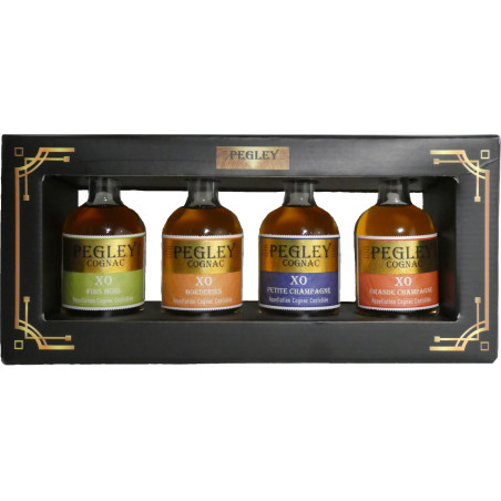 Coffret 4 cognacs "Britney" : coffret ouvert en carton